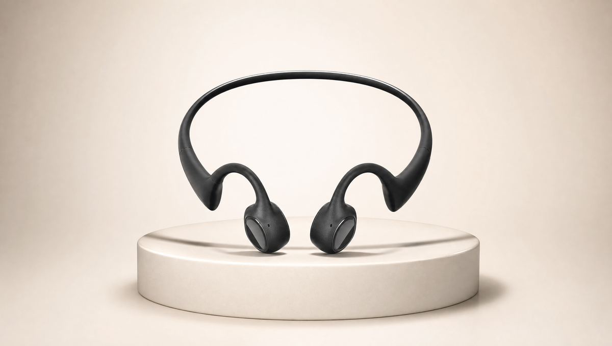 BeamFloat headphones on pedestal, quality and craftsmanship